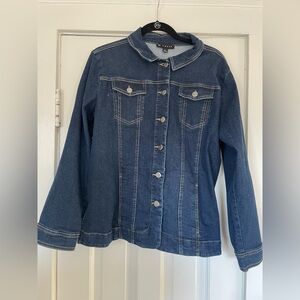 Blue Denim Jacket with White Stitch